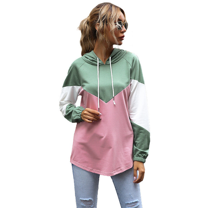 Damen Oversize Kapuzenpullover mit Raglanärmeln und abgerundetem Saum Echoarchiv