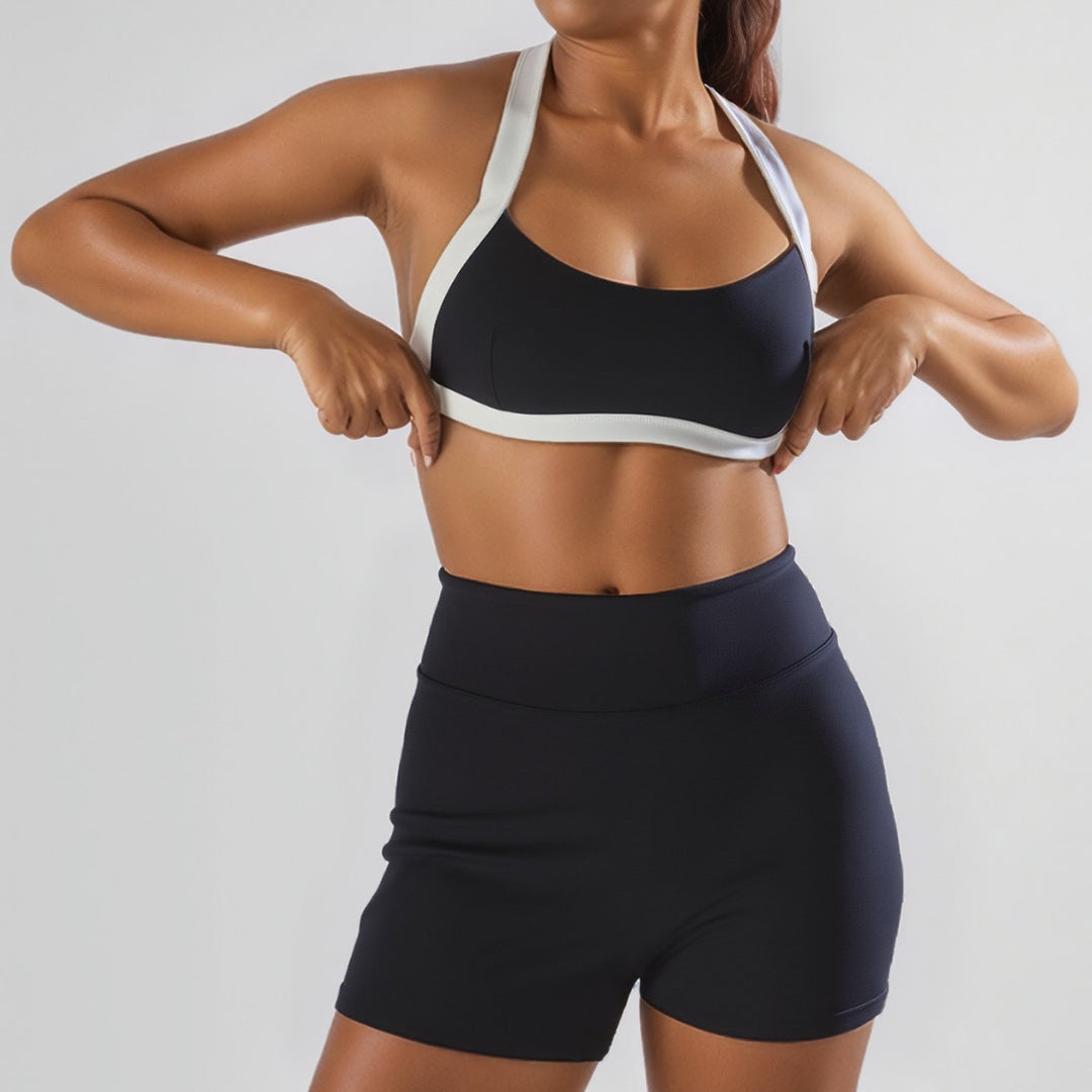 Damen Sport-Bikini-Oberteil mit hoch geschnittenen Shorts Echo Archiv