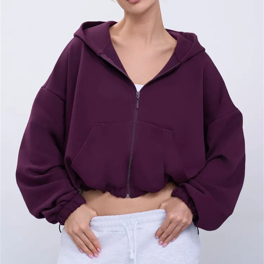 Damen Modischer cropped Zip-Hoodie Echo Archiv