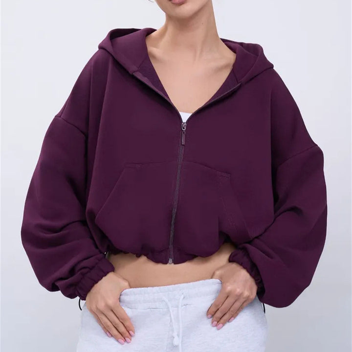 Damen Modischer cropped Zip-Hoodie Echo Archiv