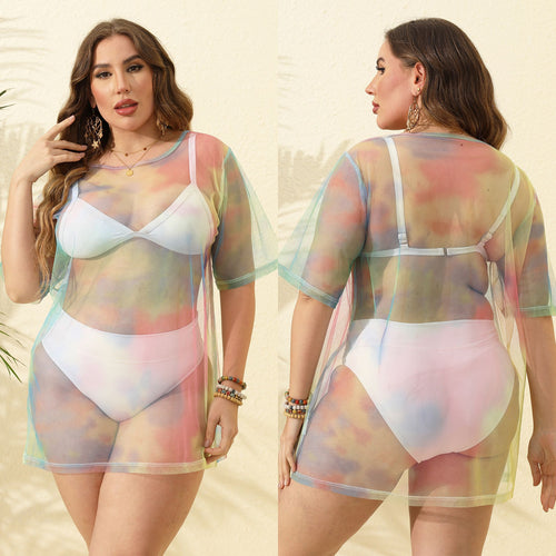 Damen transparenter Strandüberwurf aus leichtem Netzmaterial Echo Archiv