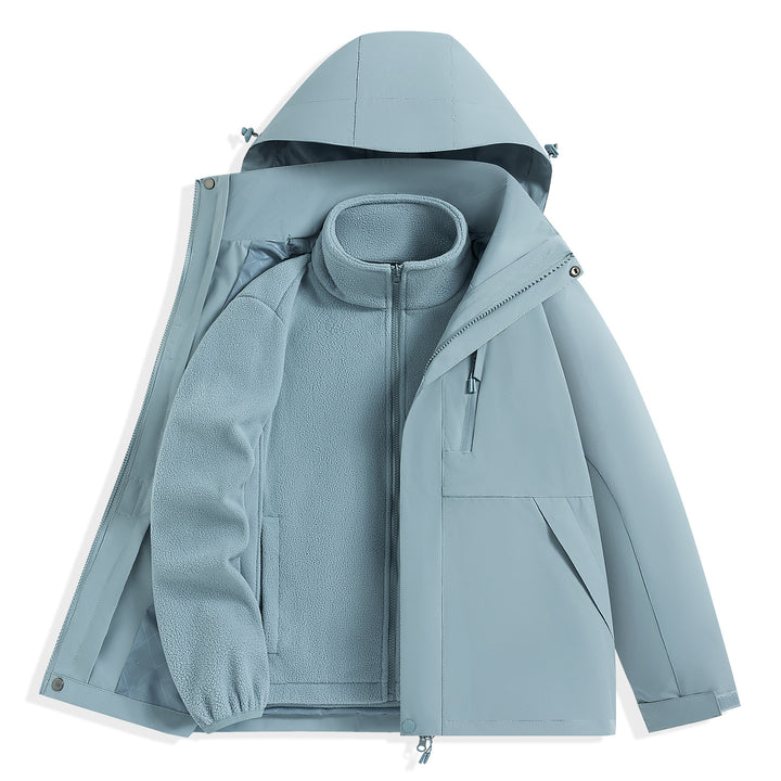 Herren zweilagiger Outdoorparka mit herausnehmbarer Fleece-Innenjacke und Kapuze Echo Archiv