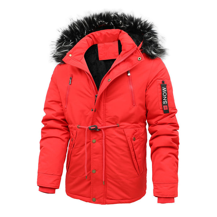 Herren Urbaner Thermoparka mit abnehmbarer Kunstpelzkapuze und Taillen-Kordelzug Echoarchiv