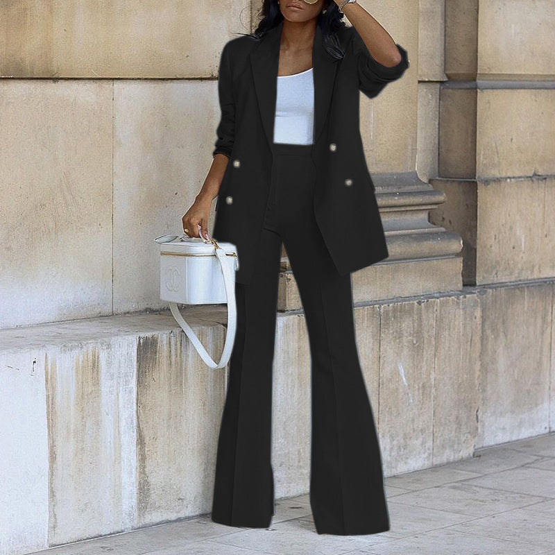 Damen Zweiteiliges Tailoring-Set mit Oversized-Blazer und High‑Waist-Schlaghose – Valéne