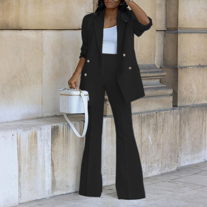 Damen Zweiteiliges Tailoring-Set mit Oversized-Blazer und High‑Waist-Schlaghose – Valéne