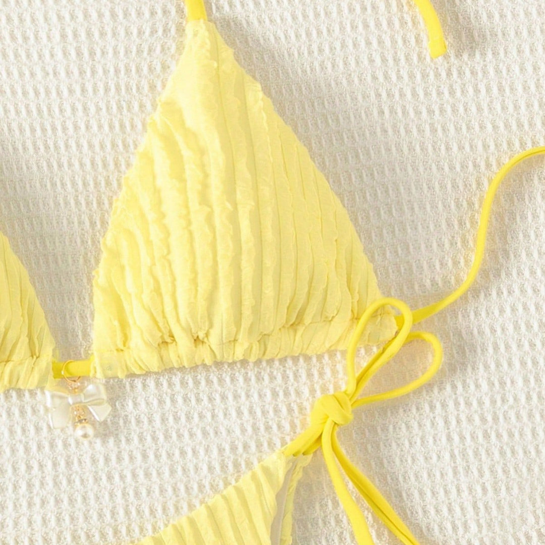 Damen Triangel-Bikini mit strukturierter Rippoptik Echo Archiv