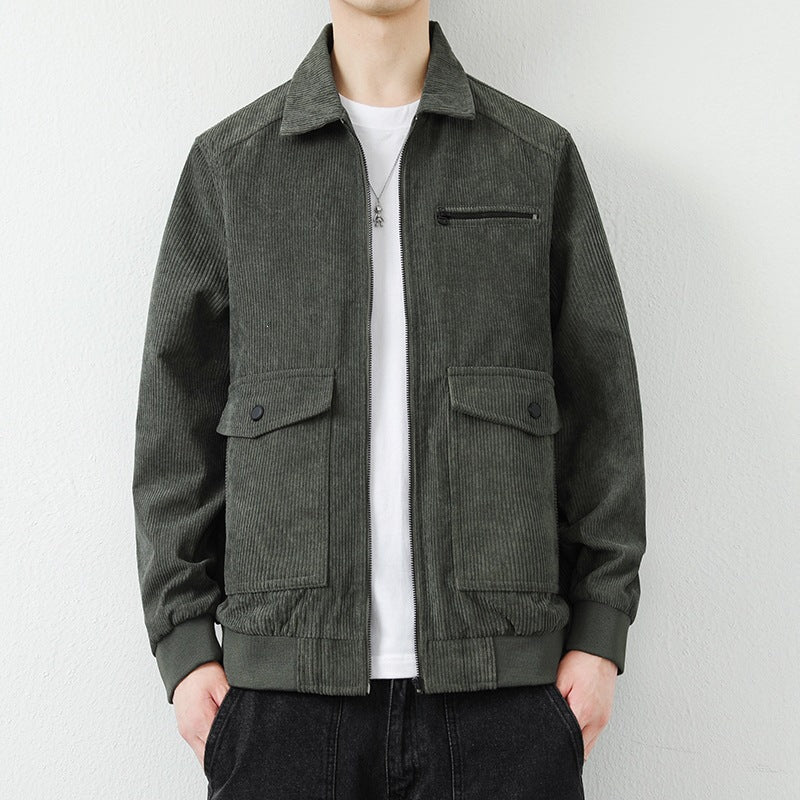 Herren Lässige Cordjacke mit praktischen Taschen Echo Archiv