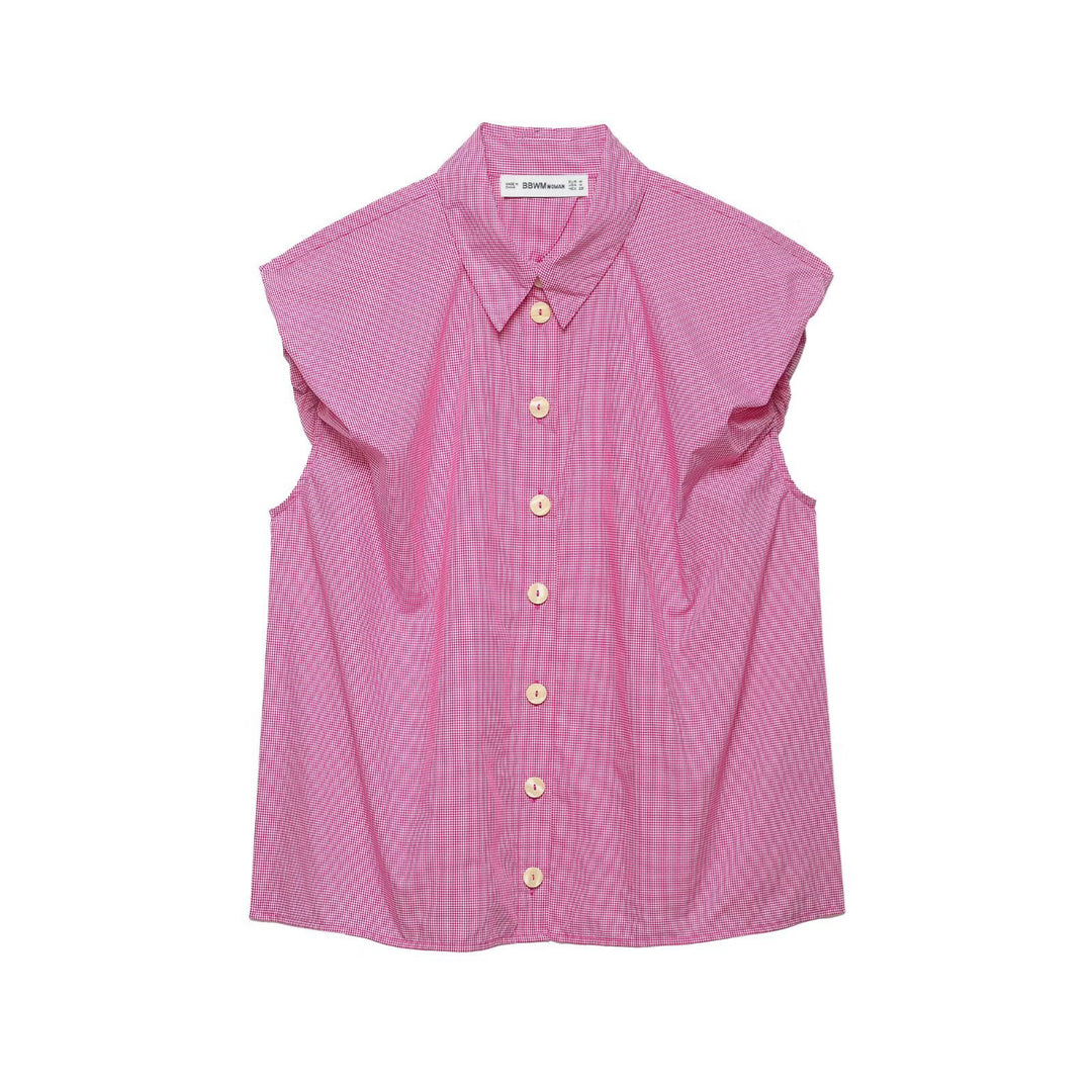 Damen Kurzarm Bluse mit modernen Streifen und eleganter Knopfleiste Echo Archiv