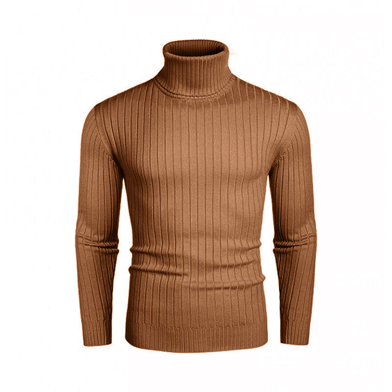 Herren eleganter Rollkragenpullover aus feinem Rippenstrick Echoarchiv