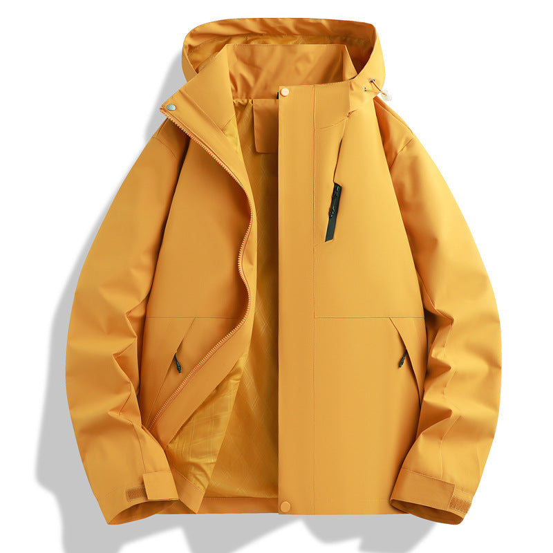 Herren Witterungsbeständige Funktionsjacke mit verstellbarem Kapuzenkragen Echoarchiv