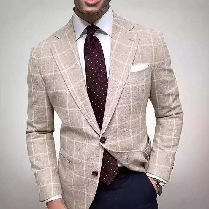 Herren eleganter Leinenblazer mit schmalem Schnitt Echoarchiv