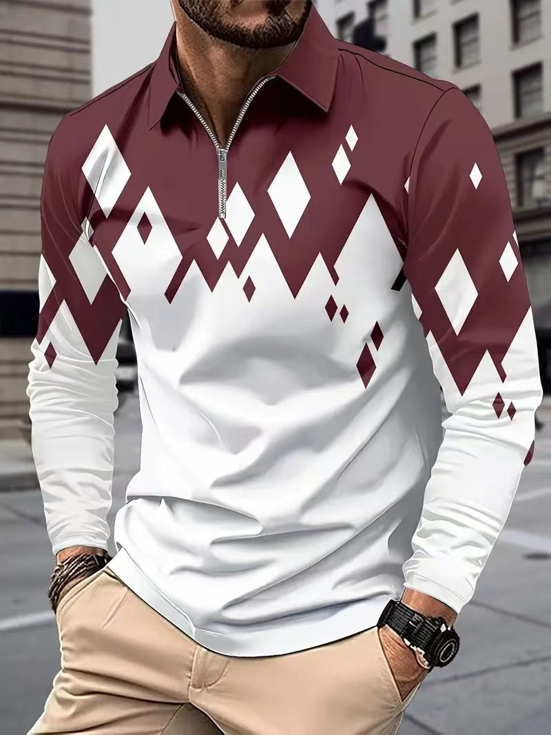 Herren Langarmshirt mit modernem Grafikdesign Echoarchiv