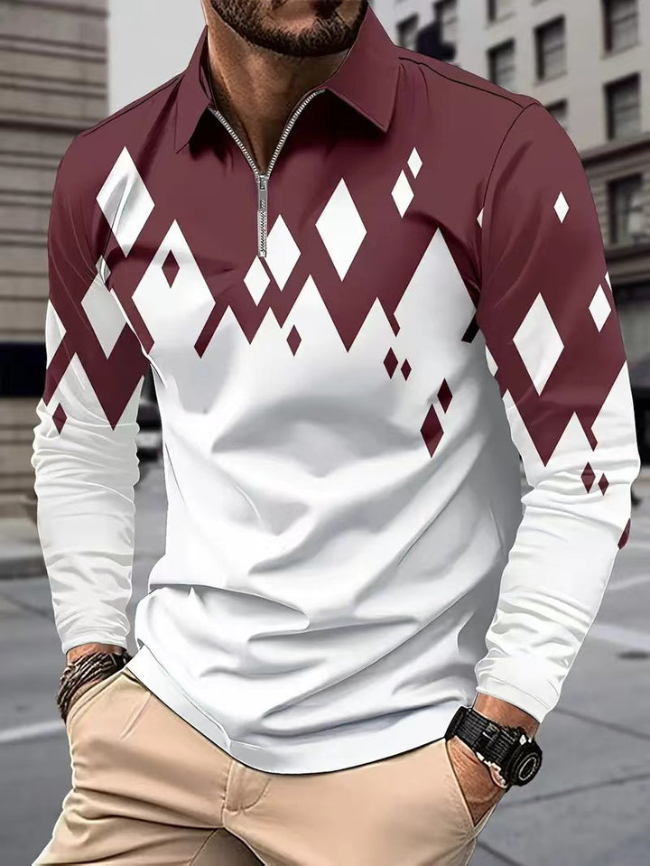Herren Langarmshirt mit modernem Grafikdesign Echoarchiv