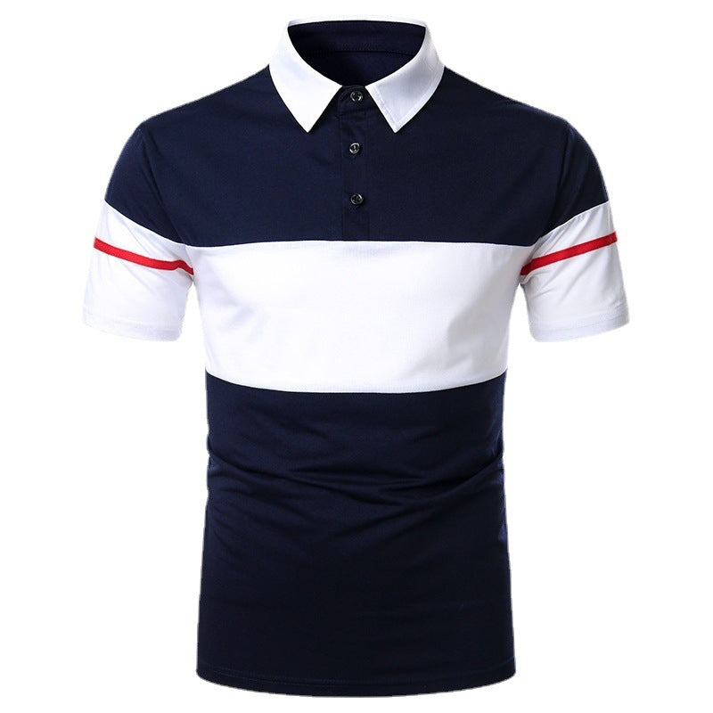 Herren Poloshirt mit kontrastierenden Blockstreifen und modernem Schnitt Echoarchiv
