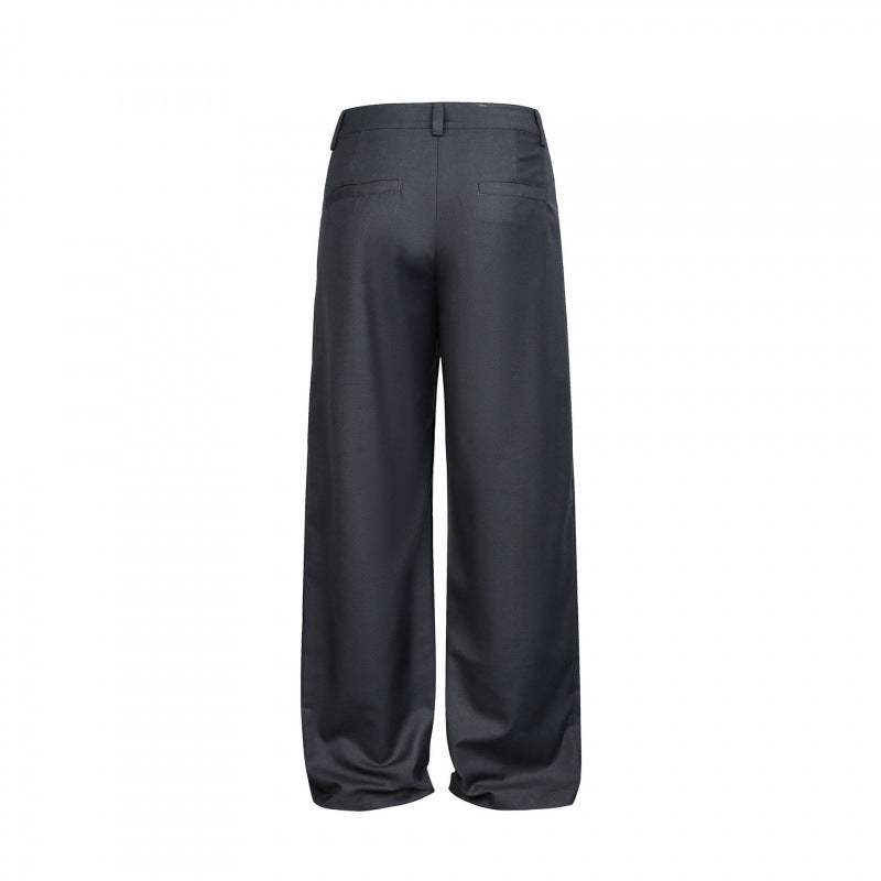 Damen Weite Bundfalten-Hose mit hoher Taille und sichtbarer Knopfleiste Echo Archiv
