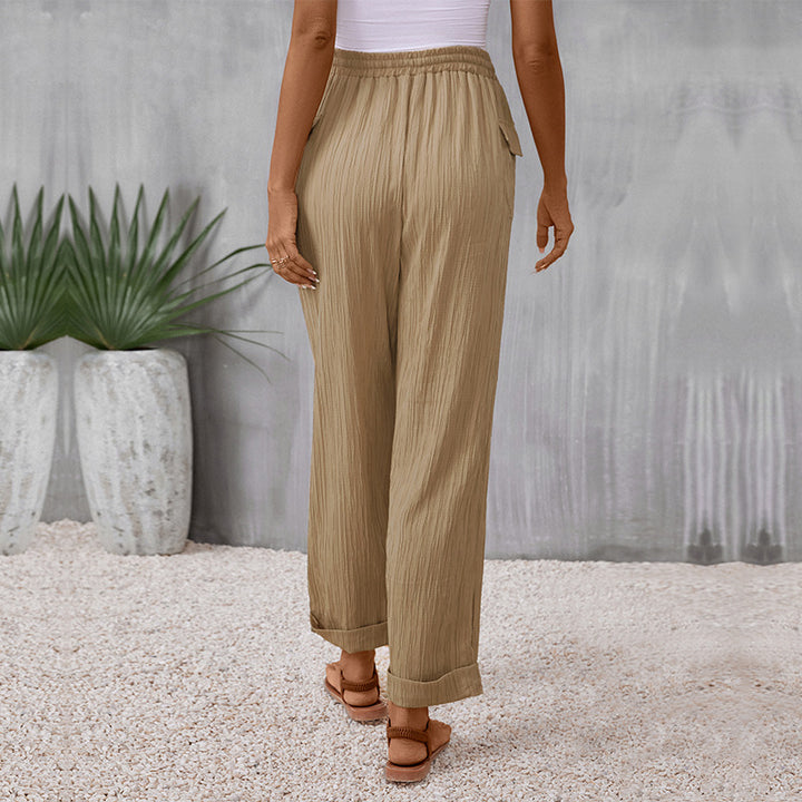 Damen Lässige Sommerhose mit Gummizug und Seitentaschen Echo Archiv