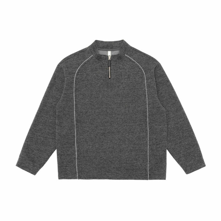 Herren Halbzip-Sweatshirt mit Stehkragen und Kontrastnaht Echoarchiv