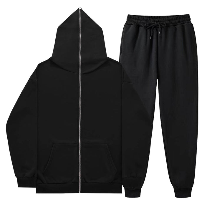 Unisex leichter French-Terry Zip-Hoodie und tapered Jogginghose Set mit Raglanärmeln, Kängurutasche und elastischem Komfortbund – Auréline