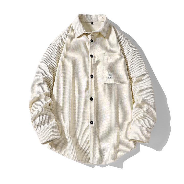 Herren gemütliche Hemdjacke aus strukturiertem Material Echoarchiv