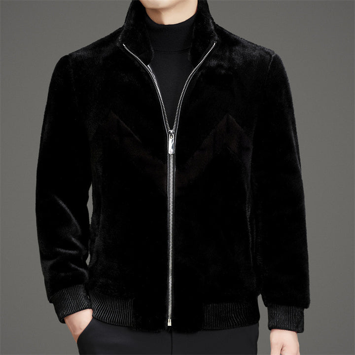 Herren Fleecejacke mit modernem Design und hohem Kragen Echoarchiv