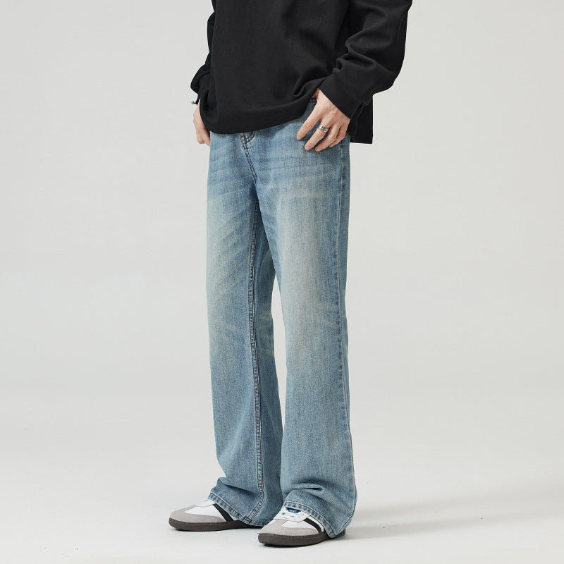 Herren Ausgestellte Vintage-Jeans mit weitem Bein, tiefem Bund und extra langer Länge Echo Archiv