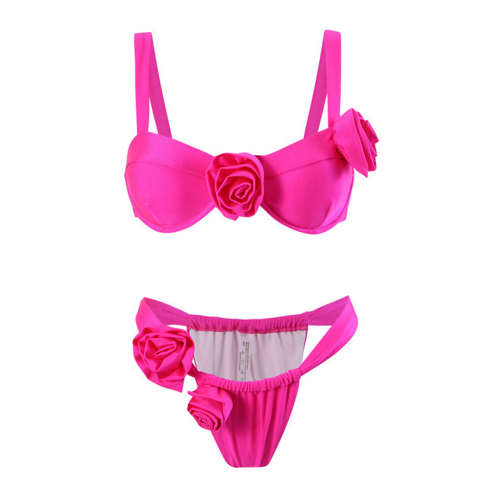 Damen Bikini-Set mit modischen Rosen-Applikationen und komfortablem Schnitt Echo Archiv
