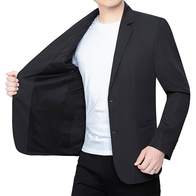 Herren Blazer schlanker Schnitt Business-Casual mit atmungsaktivem Meshfutter und Stretch – Tianoro
