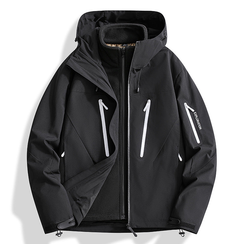 Herren Zwei-in-Eins Softshell-Outdoorjacke mit abnehmbarer Fleece-Innenjacke und wasserdichten Reißverschlüssen Echo Archiv