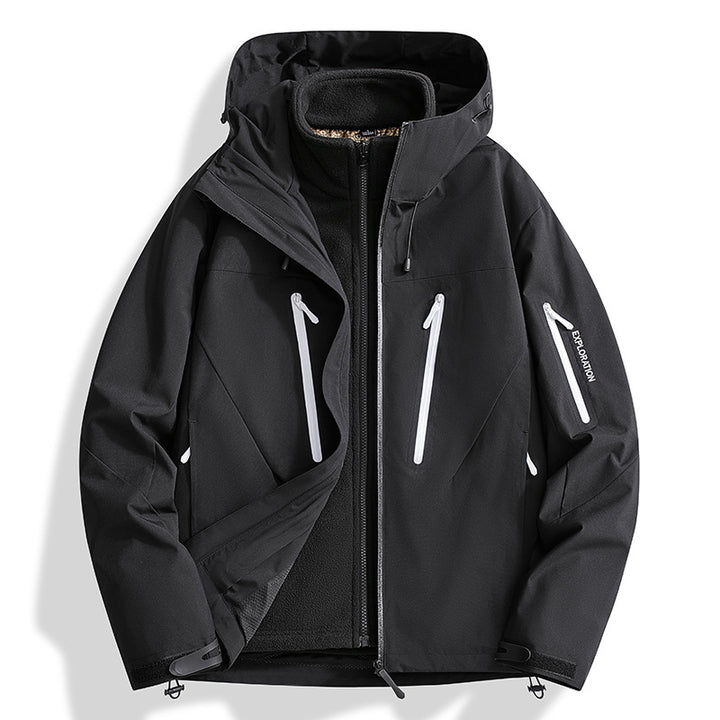 Herren Zwei-in-Eins Softshell-Outdoorjacke mit abnehmbarer Fleece-Innenjacke und wasserdichten Reißverschlüssen Echo Archiv