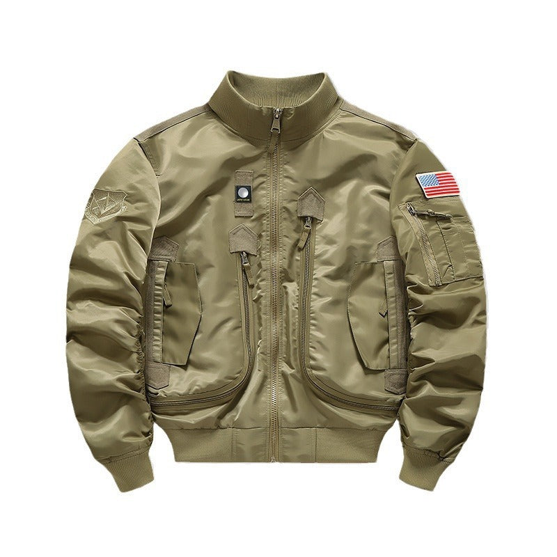 Herren Modische Bomberjacke mit Mehreren Taschen Echo Archiv
