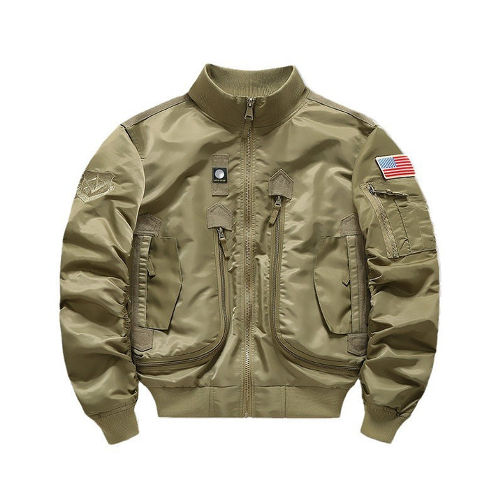 Herren Modische Bomberjacke mit Mehreren Taschen Echo Archiv