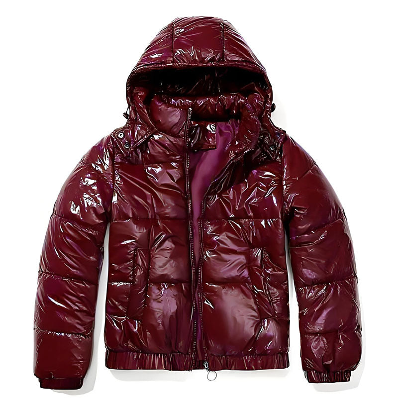 Damen glänzende Winterjacke mit Kapuze – Wasserabweisend & Wärmeisoliert – Avérine