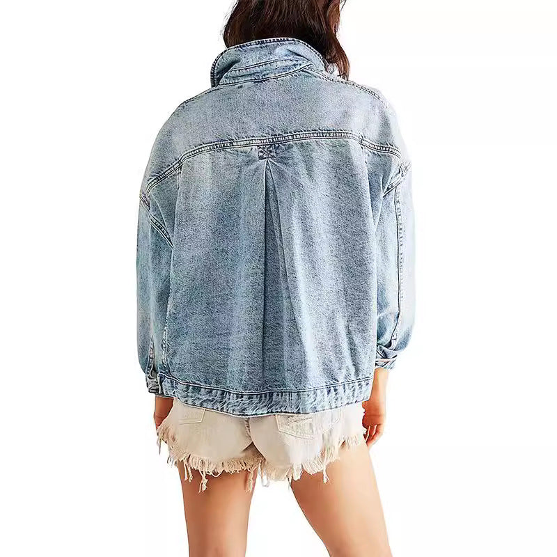 Damen lässige JEchoarchivnsjacke im Oversized-Stil mit dekorativen Fransen Echoarchiv