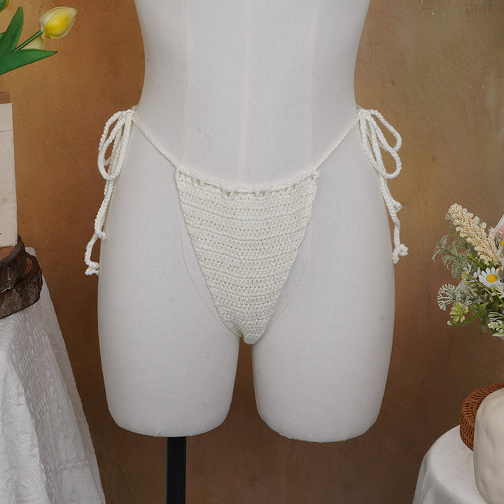 Damen Häkel-Bikini-Oberteil mit floralen Akzenten und verstellbaren Trägern Echo Archiv