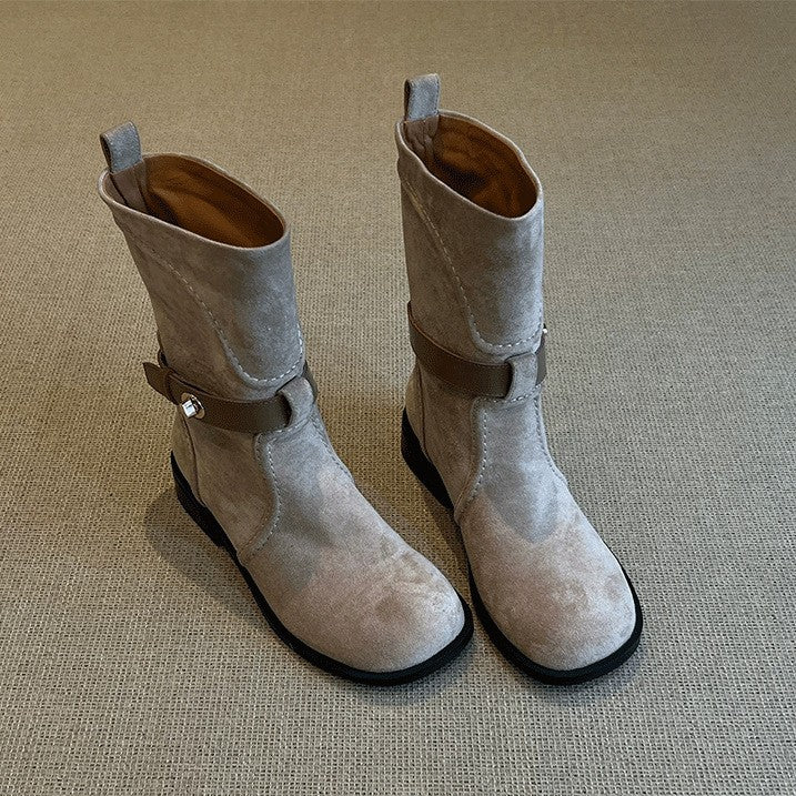 Damen Modische Stiefel mit dekorativem Riemen Echo Archiv