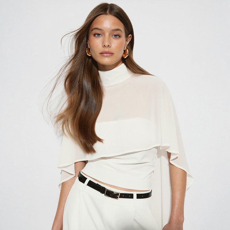 Damen elegantes Top mit transparenten Flügel-Ärmeln Echo Archiv