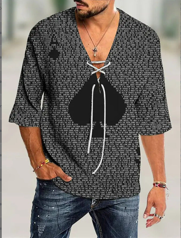 Herren grafisches Shirt mit modernem Schnürdesign Echoarchiv