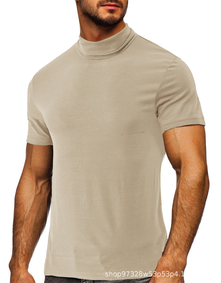 Herren modisches Kurzarm-T-Shirt mit hochschlagbarem Kragen Echoarchiv