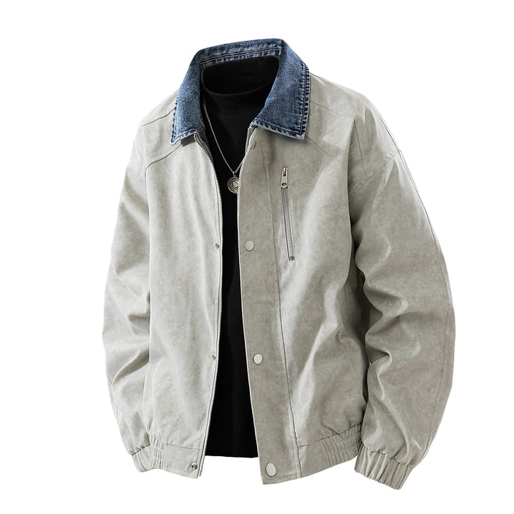 Damen Oversize-Übergangsjacke mit Jeanskragen, Druckknopfleiste & elastischen Bündchen Echoarchiv