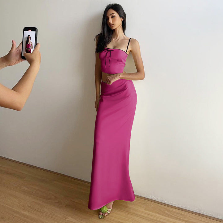 Damen Glamouröses Satin-Kleid mit Spitzendetails Echo Archiv