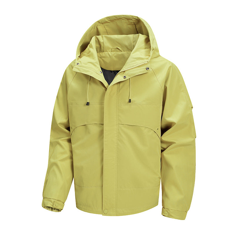 Herren urbane Allwetter-Hybridjacke mit gesteppter Innenseite, verstellbarer Kapuze und verdeckten Reißverschlusstaschen – Taviero