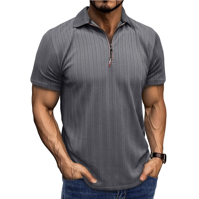 Herren Poloshirt mit modischem Zippverschluss Echoarchiv