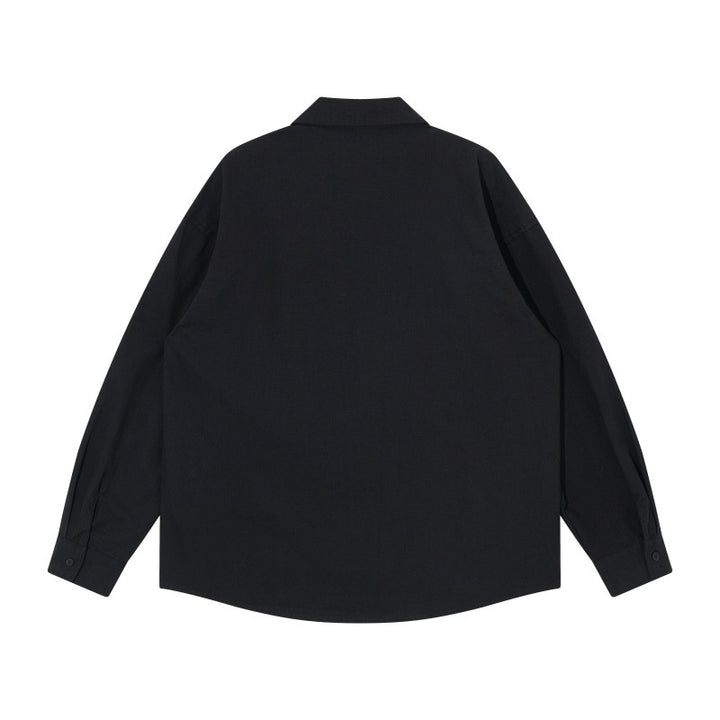 Herren Oversize-Hemdjacke im Workwear-Stil mit Ziersteppungen und Metallnieten Echoarchiv