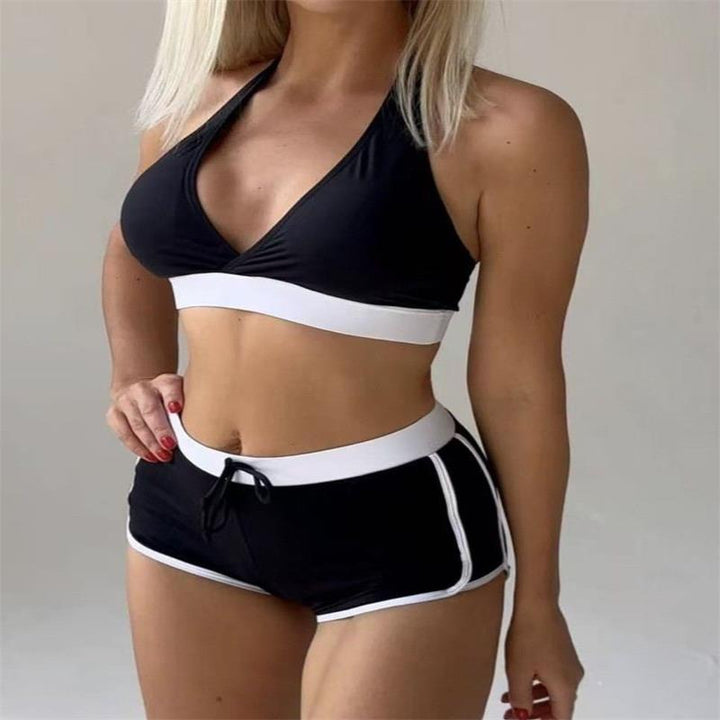 Damen Sport-Bikini-Set mit verstellbaren Trägern und hochgeschnittenen Shorts Echo Archiv