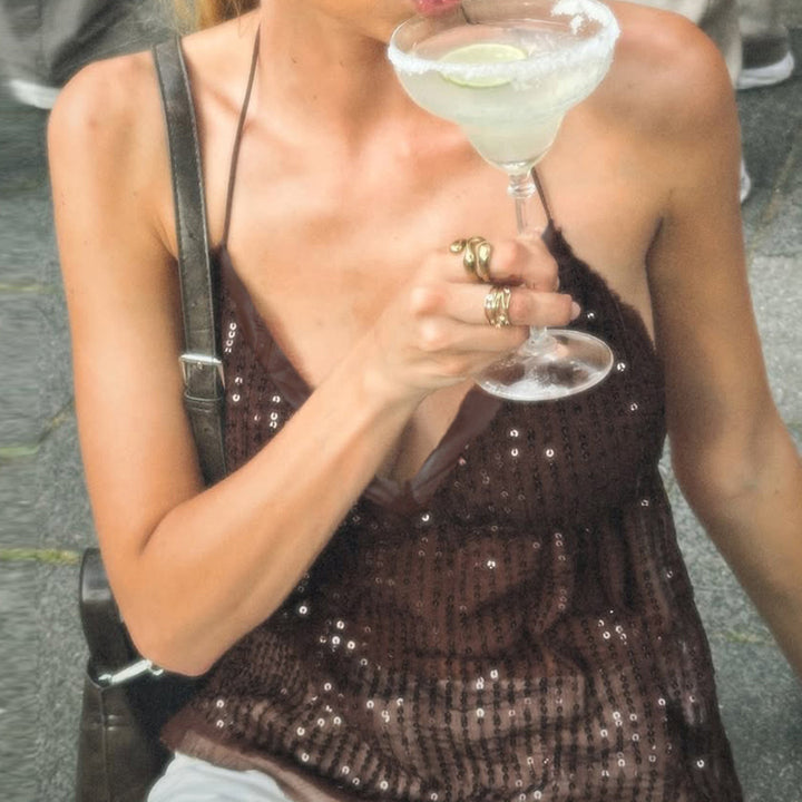 Damen glamouröses Top mit Paillettenverzierung Echo Archiv