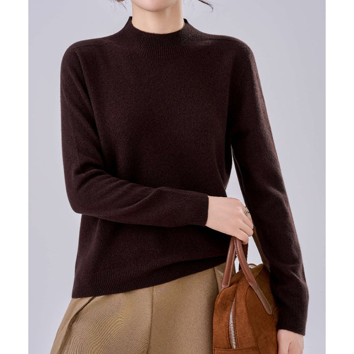 Damen Feiner Feinstrick-Pullover mit kurzem Stehkragen und Kaschmir-Optik Echoarchiv