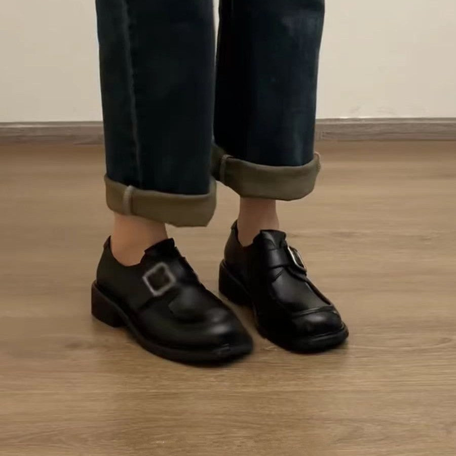 Damen Schnallen‑Loafer mit quadratischer Kappe und markanter Plateausohle Echo Archiv