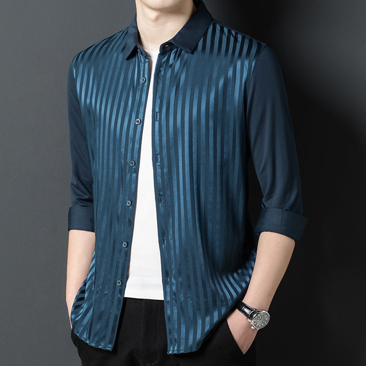 Herren Hemdbluse mit feinem Streifenmuster und eleganter Verarbeitung Echoarchiv