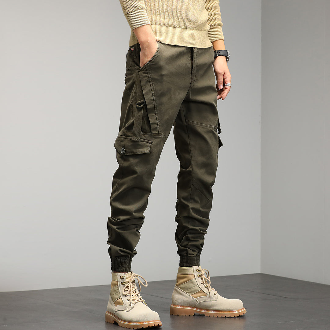 Herren Tapered Cargo‑Jogger mit D‑Ring, Kniepaneelen und elastischen Bündchen Echo Archiv