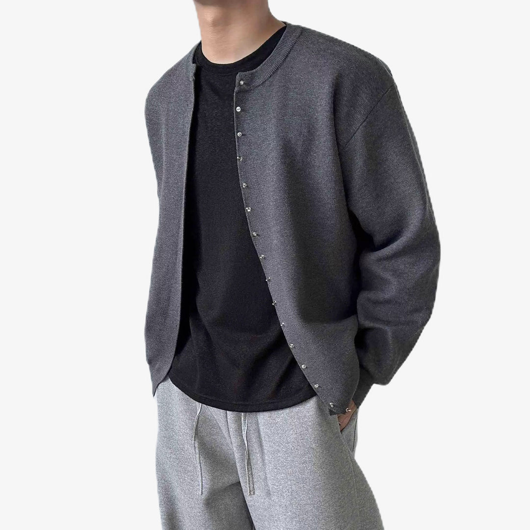 Herren Lässige Strickjacke mit Knopfleiste Echo Archiv